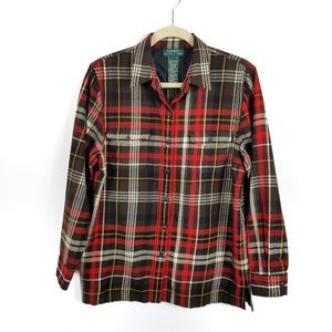 RALPH LAUREN | Flannel Shirt Red Black L